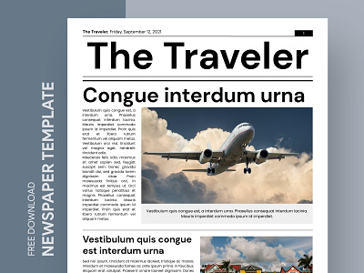 Tourism Newspaper Free Google Docs Template daily design doc docs document gazette google journal magazine newspaper print printing template templates tour tourism travel traveling trip voyage