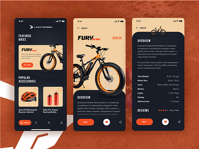 Bike App - Lightspeed bicycle bicycle app bike design figma ui uidesign uiux