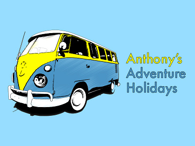 Anthony's Adventure Holidays adventure blue camper kombi sketch surf surfing type 2 van volkswagen vw yellow