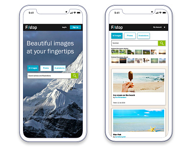 Fstop image search wireframe Iphone