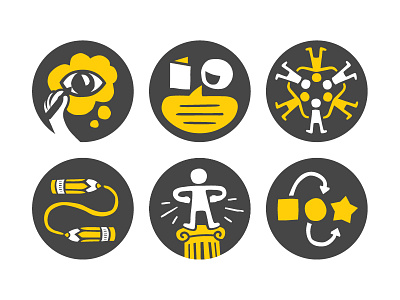 Icons! Redux creativity iconography icons person process story thinking xplane yellow