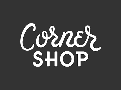 Corner Shop Type logo reverse script type typography workmark