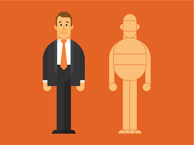 an all-round great guy avatar business ceo character geometry man person portrait rounded suit