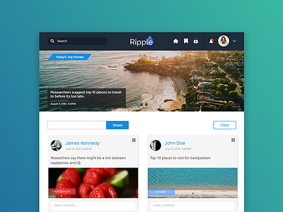 Ripple social media web design