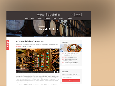 Wine Spectator Blog Resdesign dailyui design ui uidesign uidesigner uiux uiuxdesign userdesign userinterface websitedesign wines winespectator