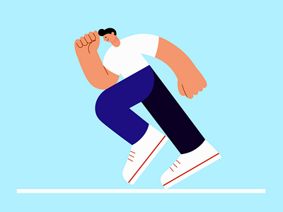 Running man design flat illustration illustrator vector
