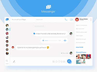 Messenger Chat Concept best shots best ui ux designer gmarellile messenger mongi ayouni tunisia ui uitrends user experience user interface ux