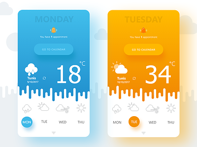 Weather App for mobile best shots best ui ux designer gmarellile mongi ayouni tunisia ui uitrends user experience user interface ux weather