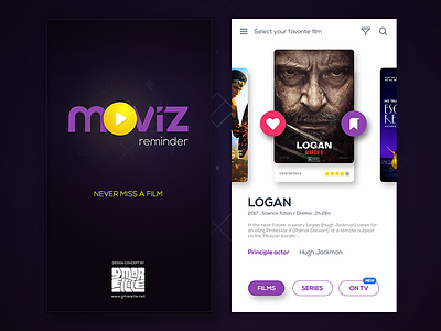Moviz Film Reminder calendar cinema gmarellile mongi ayouni movies reminder tunisia ui user experience user interface ux