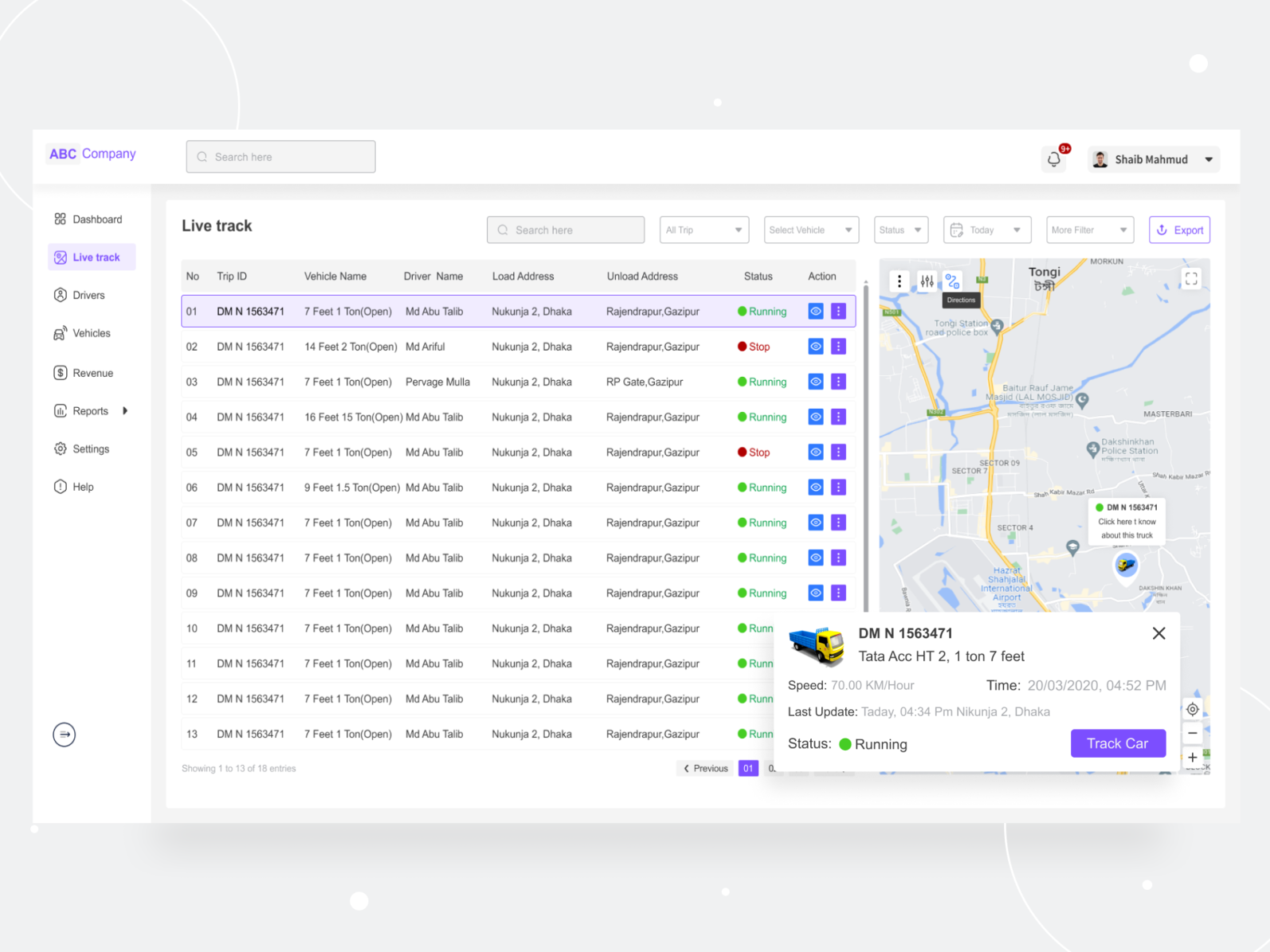 Vehicle Tracking App by Md Rakib on Dribbble
