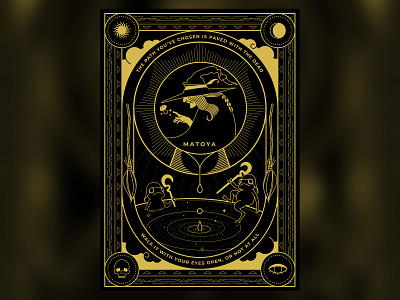 The Master, Matoya black dark ffxiv gold illustration skull space stars sun vector