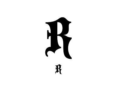 Blackletter R blackletter graphic design logo design type design typography