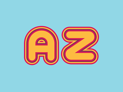 AZ arizona az funky retro typography