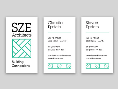 SZE Business Cards branding business card geometric line print slab serif vertical