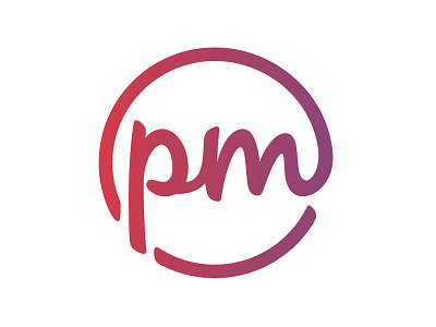 Personal Media - Mark branding emblem gradient logo personal script