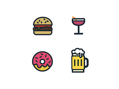 Foodie Icons beer booze burger cocktail donut food foodie glass icons