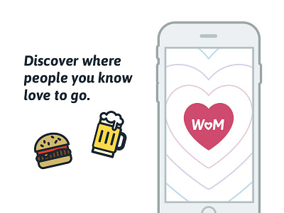 Introducing WoM app beer burger food foodie ui