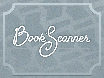 BookScanner app - identity app book cursive logo