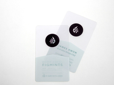 Figmints - James' Business Card branding business card double sided figmints identity logo plastic transparent