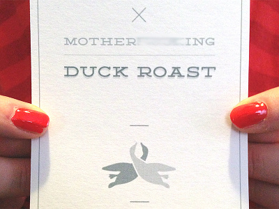 Duck Roast Invitation censored food invite print