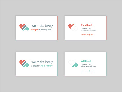 We make lovely. Business Cards business card deboss heart wemakelovely