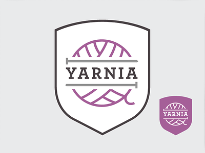Yarnia Branding (final) branding crest knitting logo yarn yarnia