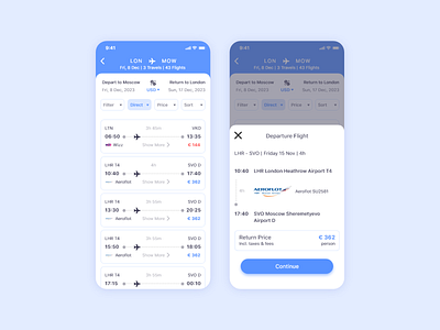 Search Flight UX, UI "Avia app"