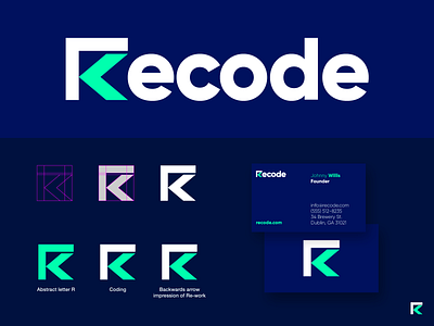 Recode branding coding concept icon logo mark minimal monogram symbol visual design visual identity