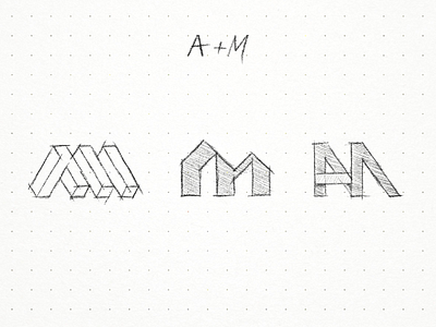 A + M architecture construction draw drawing grid logo logo design logosketch mark monogram sketch