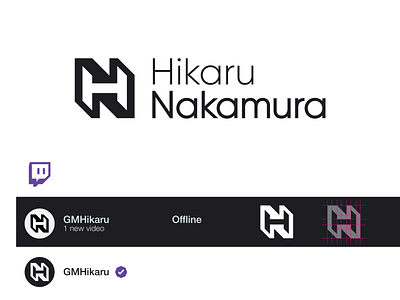 Hikaru Nakamura blitz branding chess chessboard chesslogo design grandmaster logo mark symbol