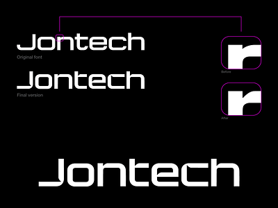 Jontech branding data font it logo logo design logotype logotypedesign mark minimal monogram symbol tech typography wordmark