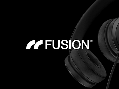 FUSION ™ behance brand brand identity branding electronic headphones identity logo mark minimal symbol