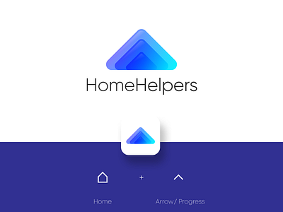 HomeHelpers art branding design gradient home house icon illustration illustrator logo mark minimal symbol