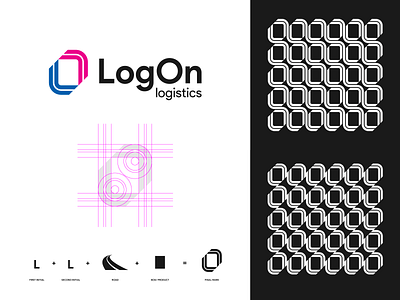 LogOn logistics branding icon logo mark minimal symbol vector