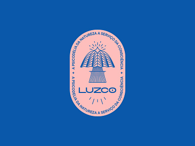 Luzco Branding blue enlightened light luz monoline mushroom pink psychedelic salmon vector
