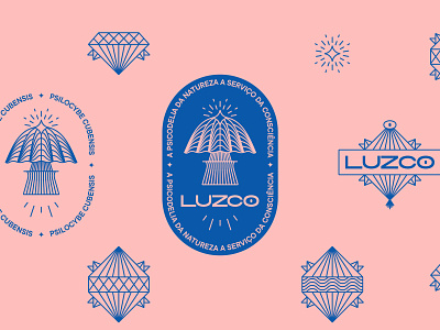 Luzco Branding blue cubensis diamond luz mushroom pink psychedelic psylocybe salmon