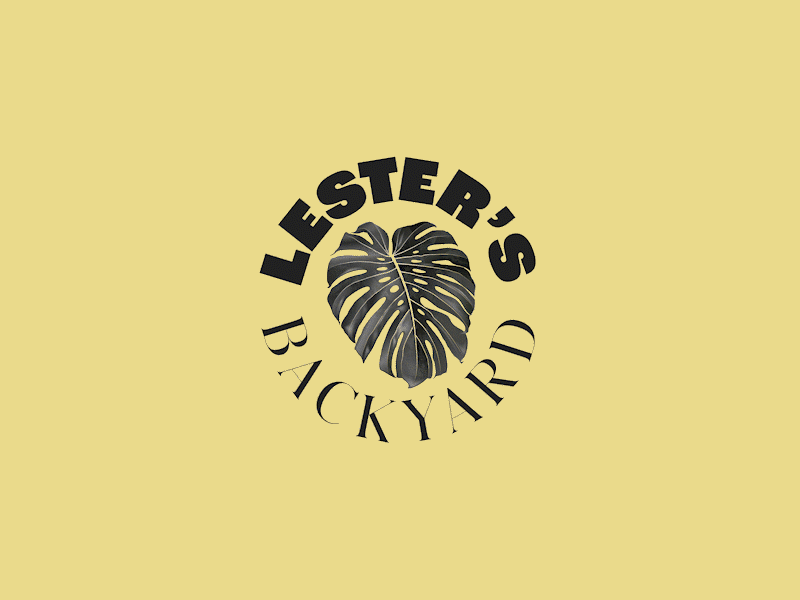 Lester's Backyard Branding black id infinite leaf logo loop natural yellow
