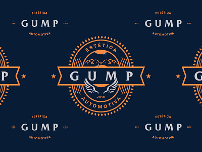 Gump Branding auto automotive branding dark blue design gold id logo silver vector