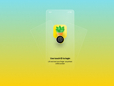 App lock screen with Touch ID design iconography illustration lockscreen minimal ui