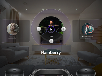 AR Music Player app ui minimal ui music player ugumented reality