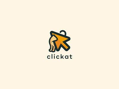Clickat logo animal logo cat cat logo click cursor logo pet logo