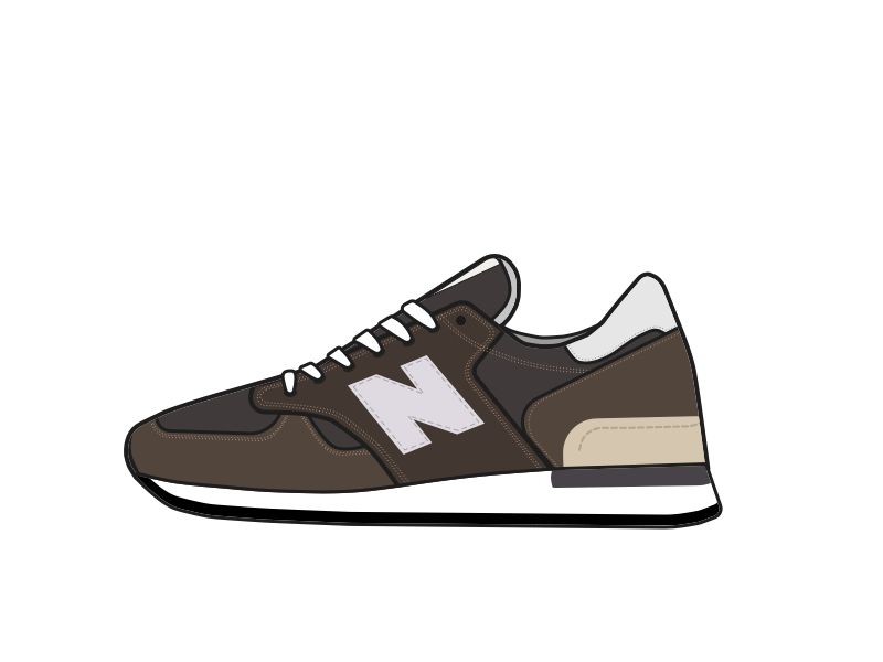 Sneakers animation flat illustration sketch ui vector
