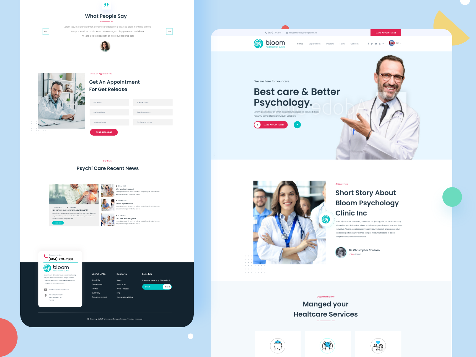 Psychology Website Exploration by Madhu Mia on Dribbble