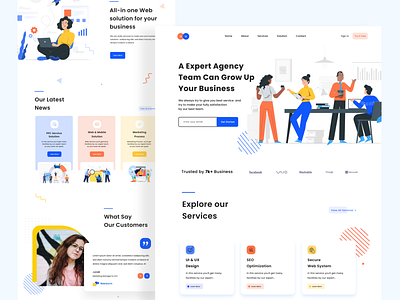 Marketing agency website Landing page by Madhu Mia on Dribbble