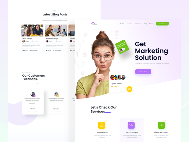 Agency Web Landing Page Design by Madhu Mia on Dribbble