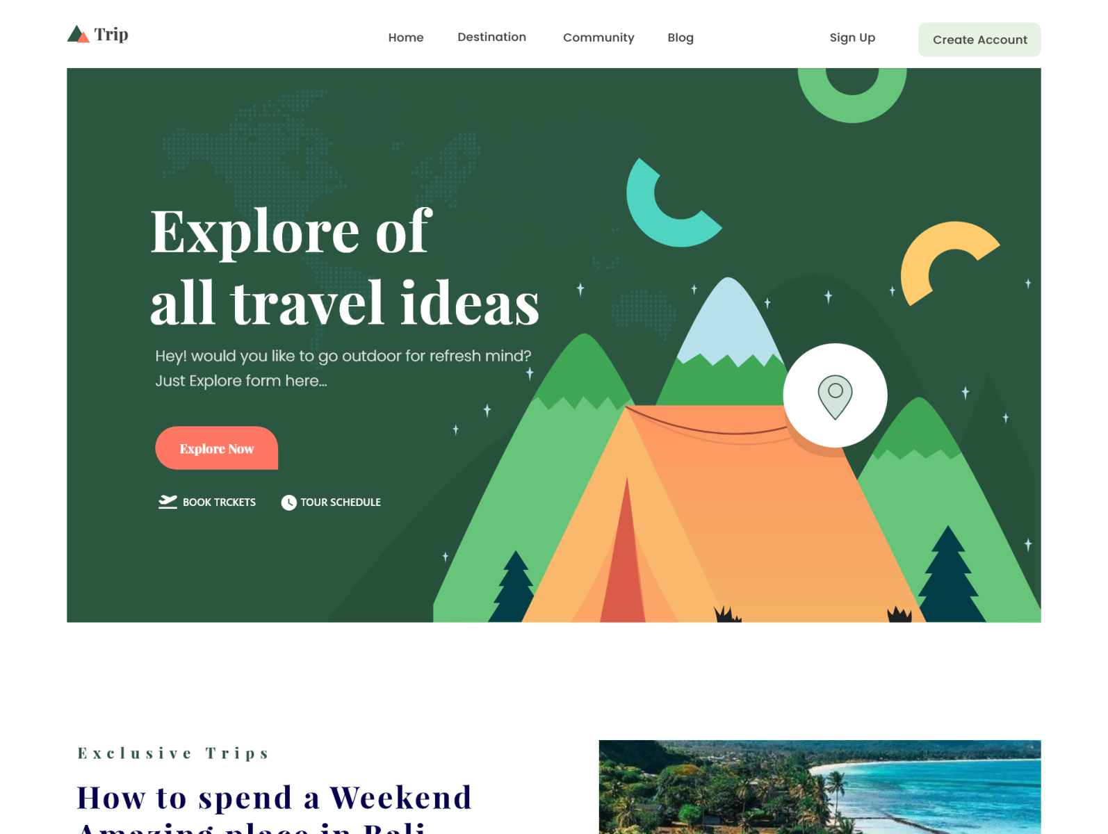 Trip Travel site Design by Madhu Mia for iSketch Studio on Dribbble