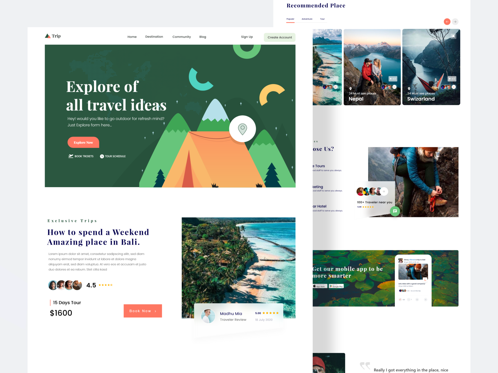 Trip Travel Website Design by Madhu Miah for iSketch Studio on Dribbble