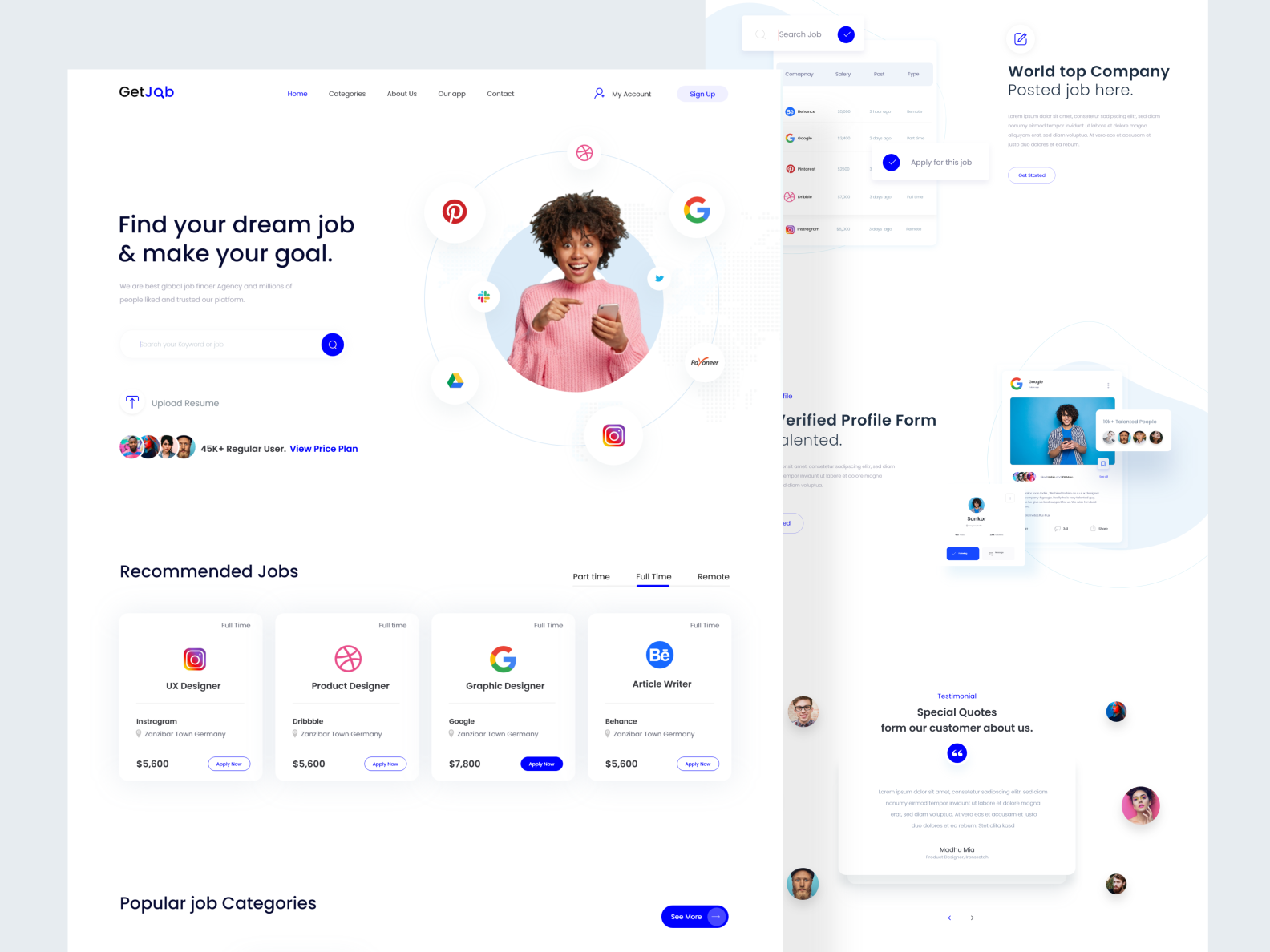 Job Finder Web Exploration by Madhu Miah for iSketch Studio on Dribbble