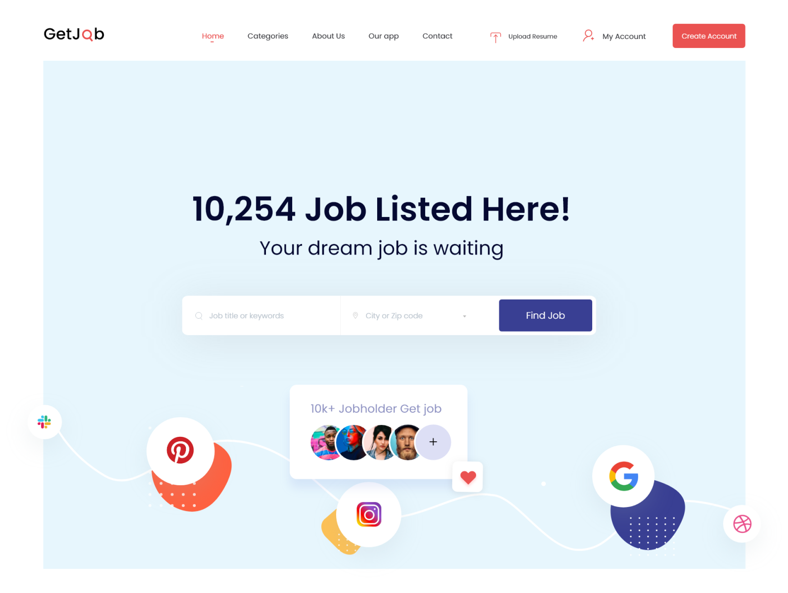 Job Finder Web Design UI by Madhu Mia for iSketch Studio on Dribbble