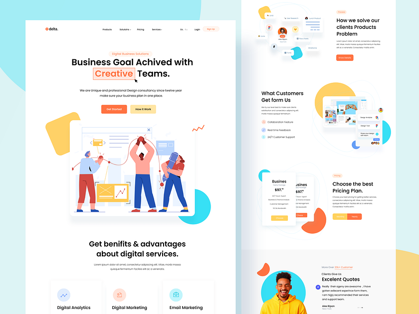 Delta - Creative Agency Landing Page by Madhu Miah on Dribbble